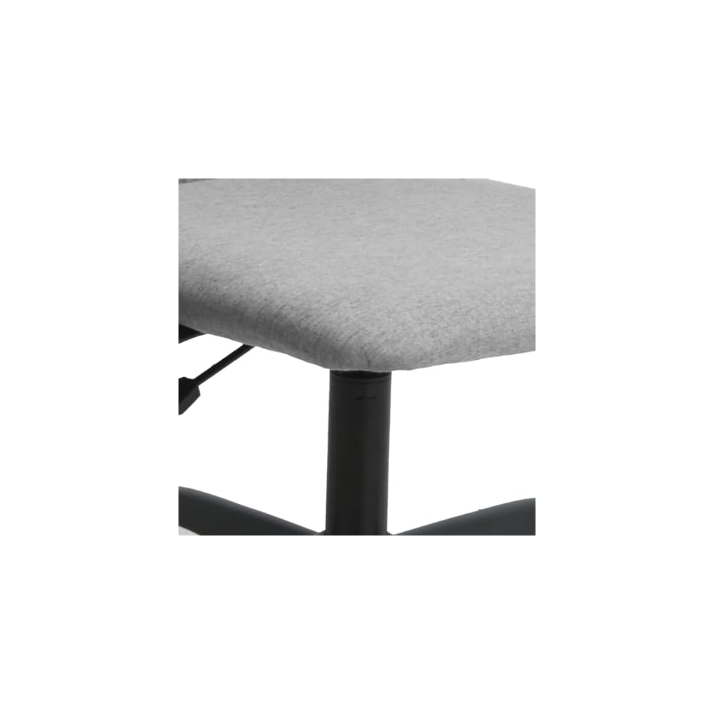 Tidyard Office Chair, Height Adjustable Swivel Chair with Light Grey Fabric Seat, Plywood and Metal Base, for Home Office and Workspace