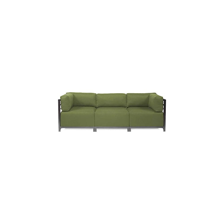 Howard Elliott Collection Axis Corner Chair with Cover, Cushioned Armrest Chair with Titanium Frame for Indoor or Outdoor Living Room or Office, 32.5 x 32.5 x 30 Inches, Seascape Moss