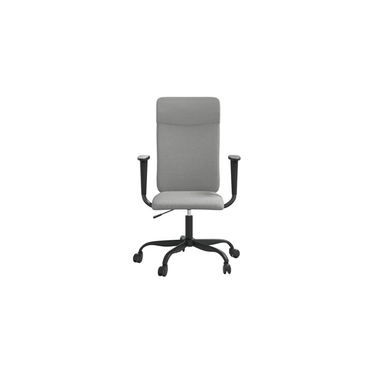 Tidyard Office Chair, Height Adjustable Swivel Chair with Light Grey Fabric Seat, Plywood and Metal Base, for Home Office and Workspace