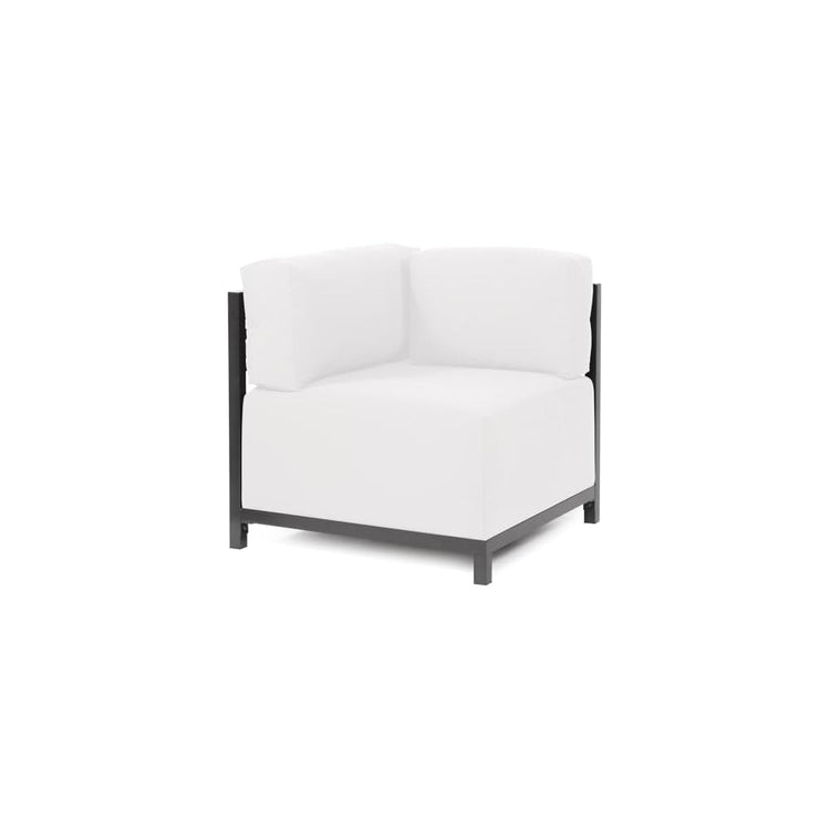 Howard Elliott Collection Axis Corner Chair with Cover, Cushioned Armrest Chair with Titanium Frame for Indoor or Outdoor Living Room or Office, 32.5 x 32.5 x 30 Inches, Seascape Moss