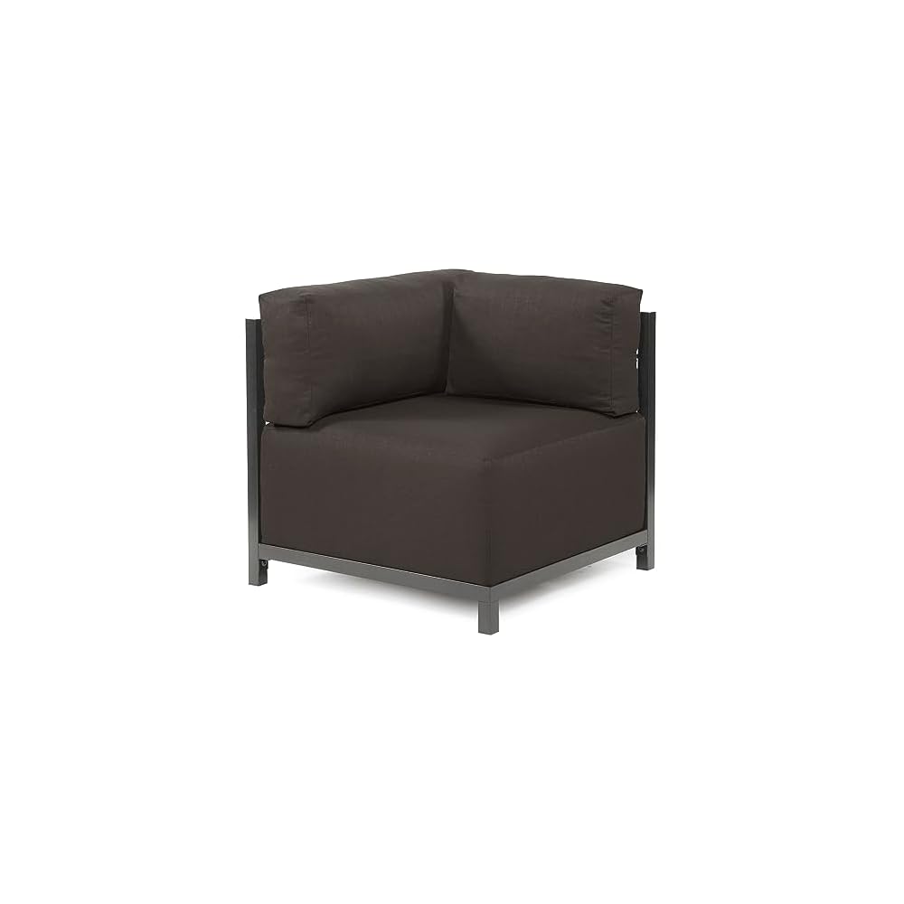 Howard Elliott Collection Axis Corner Chair with Cover, Cushioned Armrest Chair with Titanium Frame for Indoor or Outdoor Living Room or Office, 32.5 x 32.5 x 30 Inches, Seascape Moss