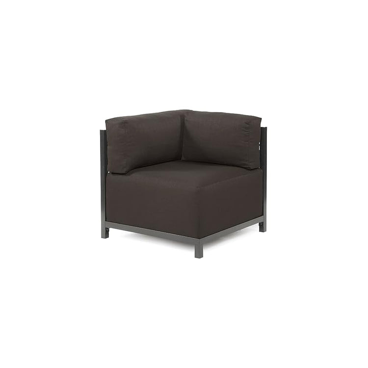 Howard Elliott Collection Axis Corner Chair with Cover, Cushioned Armrest Chair with Titanium Frame for Indoor or Outdoor Living Room or Office, 32.5 x 32.5 x 30 Inches, Seascape Moss