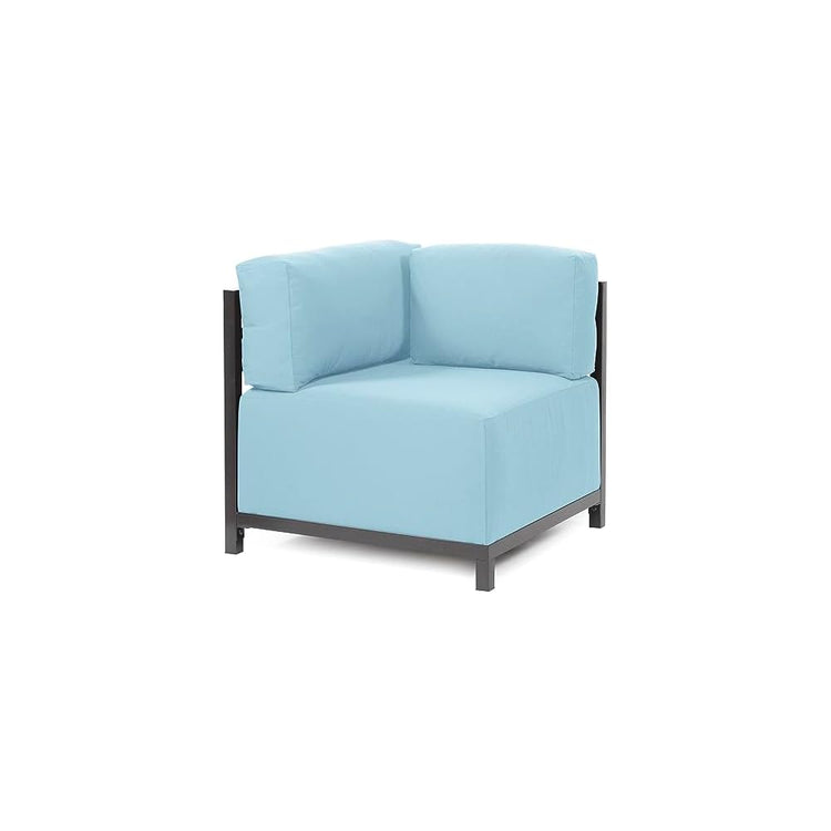 Howard Elliott Collection Axis Corner Chair with Cover, Cushioned Armrest Chair with Titanium Frame for Indoor or Outdoor Living Room or Office, 32.5 x 32.5 x 30 Inches, Seascape Moss