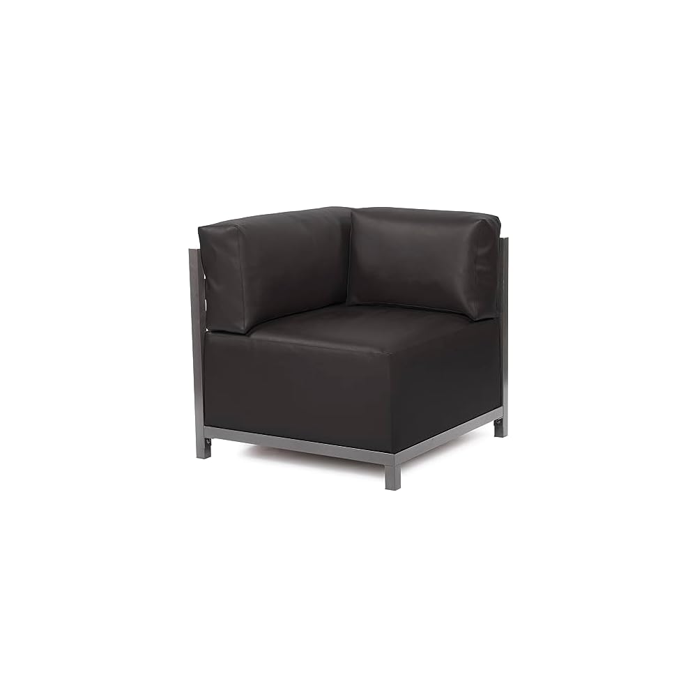 Howard Elliott Collection Axis Corner Chair with Cover, Cushioned Armrest Chair with Titanium Frame for Indoor or Outdoor Living Room or Office, 32.5 x 32.5 x 30 Inches, Seascape Moss