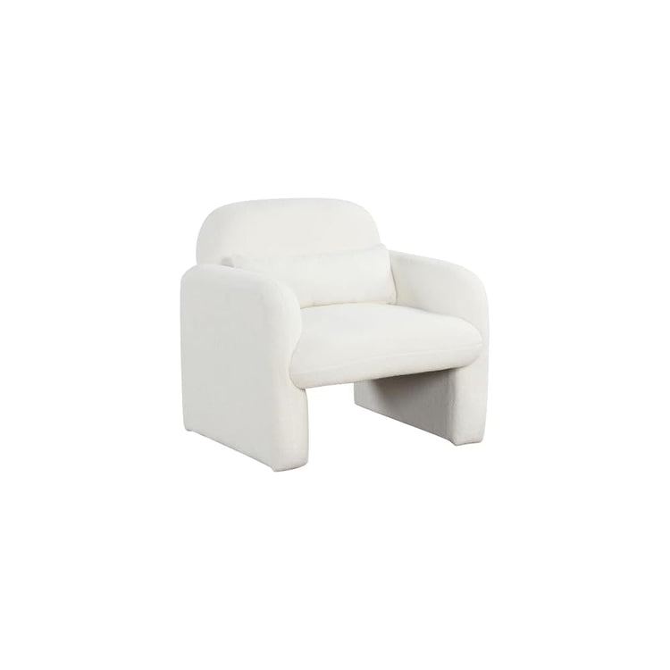 GIANTEX Modern Accent Chair for Living Room, Sherpa Fabric Upholstered Armchair w/Waist Pillow, Comfy Reading Chair w/Armrests, Small Single Sofa for Bedroom, Reception, Apartment, Office, White