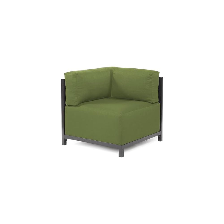 Howard Elliott Collection Axis Corner Chair with Cover, Cushioned Armrest Chair with Titanium Frame for Indoor or Outdoor Living Room or Office, 32.5 x 32.5 x 30 Inches, Seascape Moss