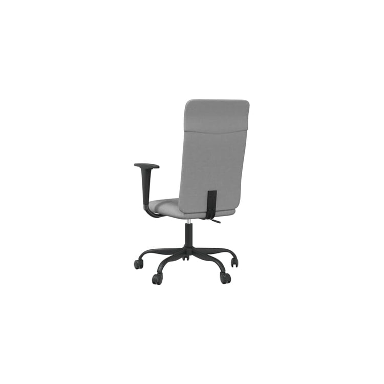 Tidyard Office Chair, Height Adjustable Swivel Chair with Light Grey Fabric Seat, Plywood and Metal Base, for Home Office and Workspace