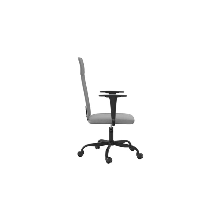 Tidyard Office Chair, Height Adjustable Swivel Chair with Light Grey Fabric Seat, Plywood and Metal Base, for Home Office and Workspace