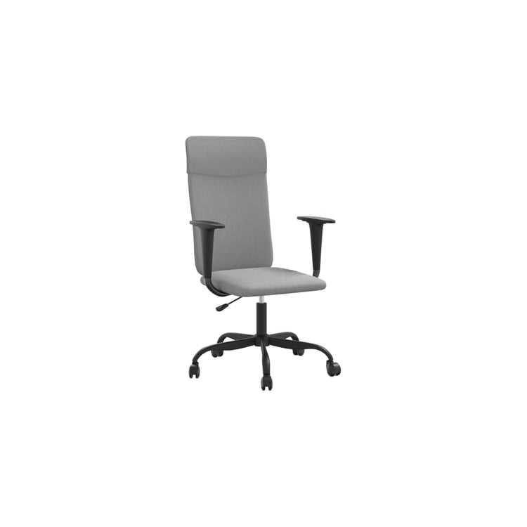Tidyard Office Chair, Height Adjustable Swivel Chair with Light Grey Fabric Seat, Plywood and Metal Base, for Home Office and Workspace