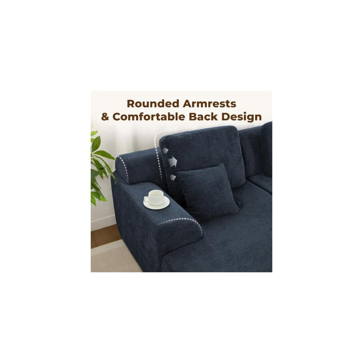 118'' Cloud Sectional Boneless Couches with Deep Seat