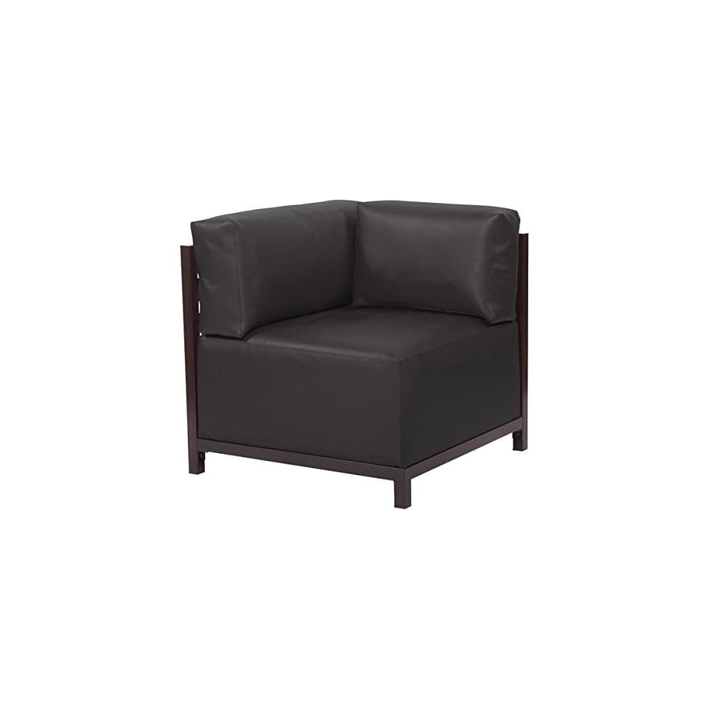 Howard Elliott Collection Axis Corner Chair with Cover, Cushioned Armrest Chair with Titanium Frame for Indoor or Outdoor Living Room or Office, 32.5 x 32.5 x 30 Inches, Seascape Moss