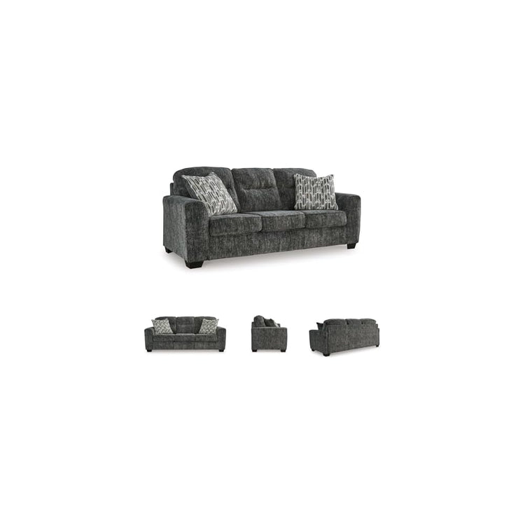 Signature Design by Ashley Sofa, Gunmetal 90 in Living Room Couch, Lonoke