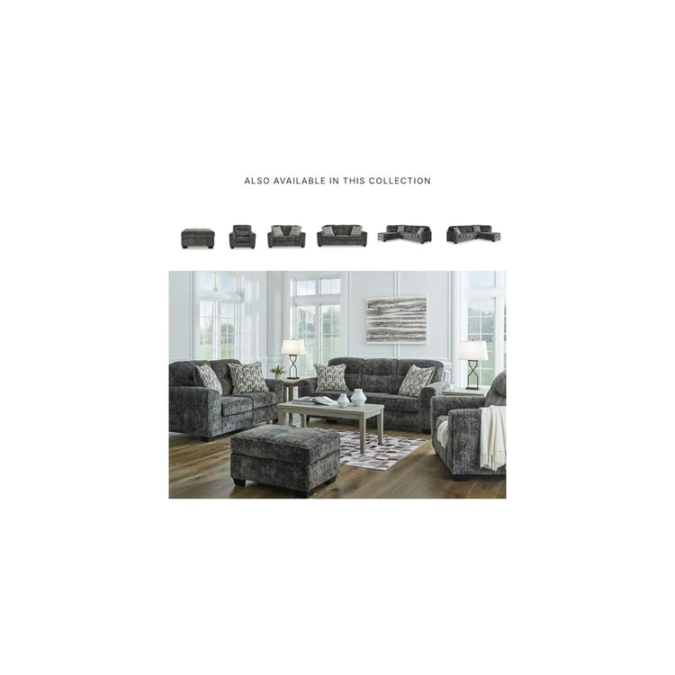 Signature Design by Ashley Sofa, Gunmetal 90 in Living Room Couch, Lonoke
