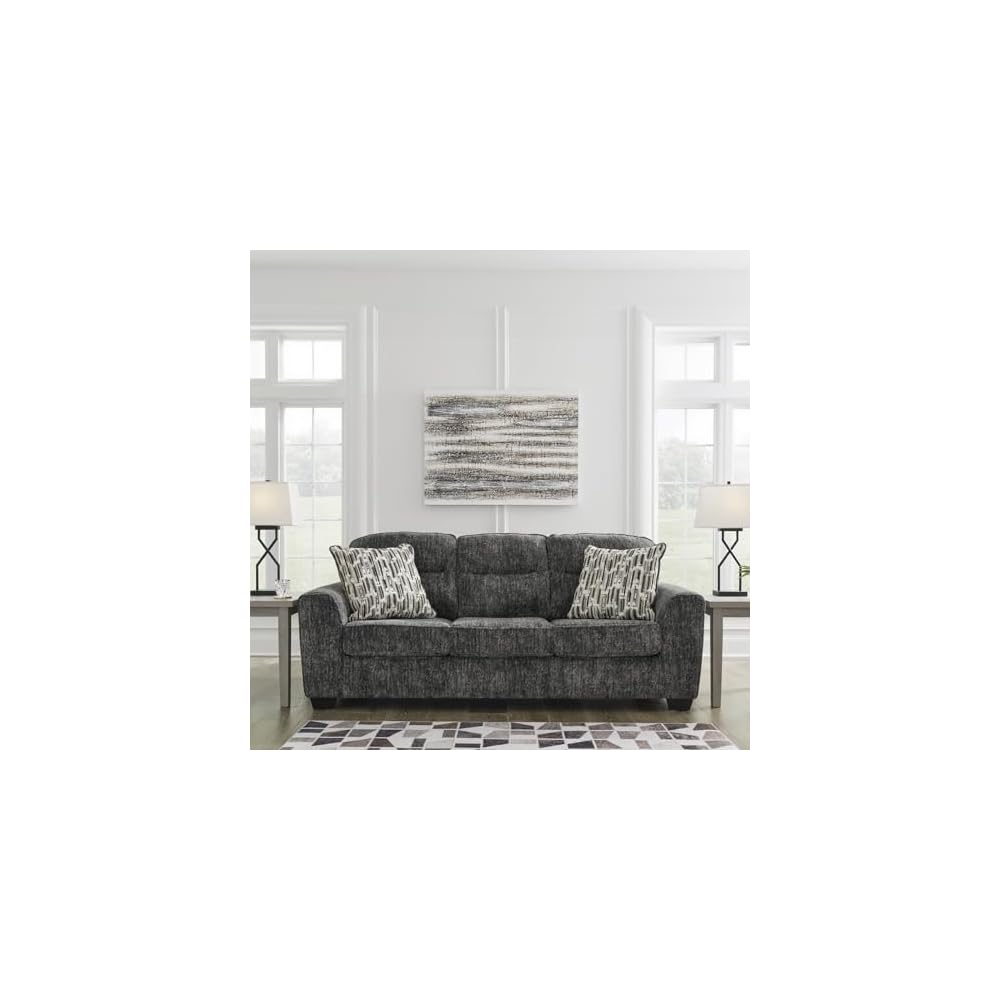 Signature Design by Ashley Sofa, Gunmetal 90 in Living Room Couch, Lonoke