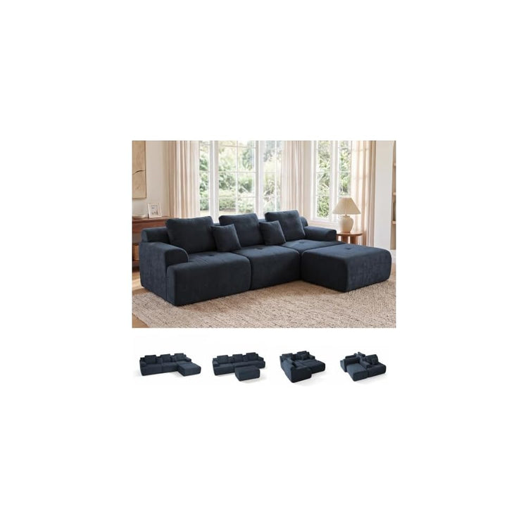 118'' Cloud Sectional Boneless Couches with Deep Seat