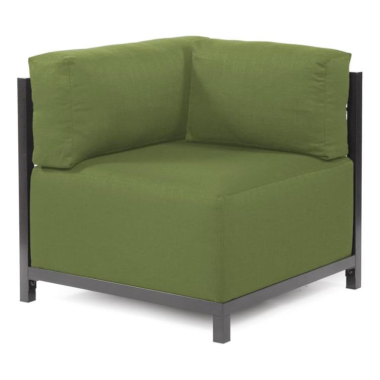 Howard Elliott Collection Axis Corner Chair with Cover, Cushioned Armrest Chair with Titanium Frame for Indoor or Outdoor Living Room or Office, 32.5 x 32.5 x 30 Inches, Seascape Moss
